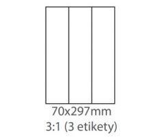 etikety ECODATA Samolepiace 70x297 univerzálne biele (1000 listov A4/bal.) (ECO-70x297-1000)