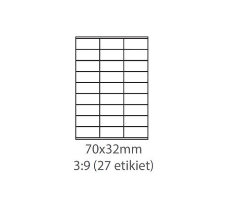 etikety ECODATA Samolepiace 70x32 univerzálne biele (1000 listov A4/bal.) (ECO-07003200F)