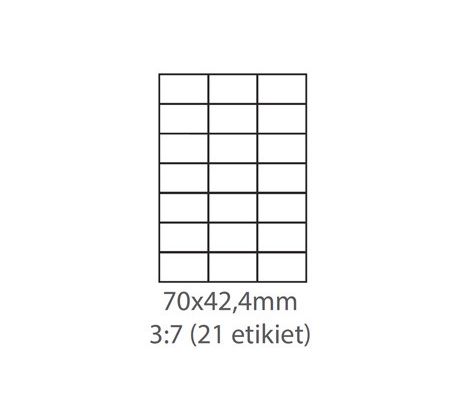 etikety ECODATA Samolepiace 70x42,4 univerzálne biele (1000 listov A4/bal.) (ECO-07004200F)