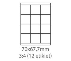 etikety ECODATA Samolepiace 70x67,7 univerzálne biele (1000 listov A4/bal.) (ECO-07006700F)