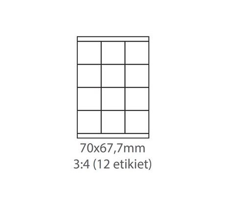 etikety ECODATA Samolepiace 70x67,7 univerzálne biele (1000 listov A4/bal.) (ECO-07006700F)