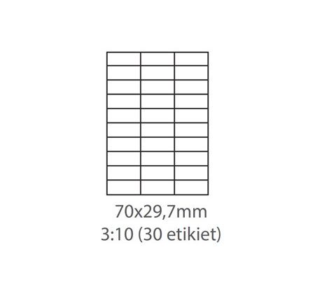 etikety ECODATA Samolepiace 70x29,7 univerzálne biele (1000 listov A4/bal.) (07002900-1000)