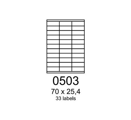 etikety RAYFILM 70x25,4 žlté flourescentné laser R01310503A (100 list./A4) (R0131.0503A)