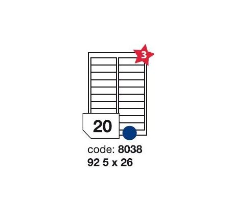 etikety RAYFILM 92,5x26 univerzálne biele R01008038F (1.000 list./A4) (R0100.8038F)