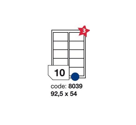 etikety RAYFILM 92,5x54 univerzálne biele R01008039F (1.000 list./A4) (R0100.8039F)