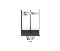 etikety ECODATA Samolepiace 97x11 mm univerzálne biele 50ks/A4 (1000 listov A4/bal.) (ECO-97x11-1000)