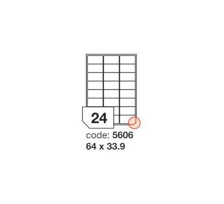 etikety RAYFILM 64x33,9 vysokolesklé biele laser R01195606A (100 list./A4) (R0119.5606A)