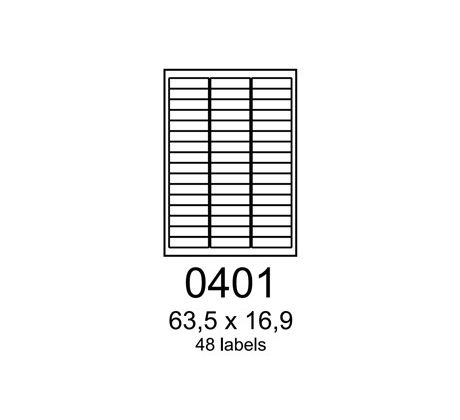 etikety RAYFILM 63,5x16,9 žlté flourescentné laser R01310401A (100 list./A4) (R0131.0401A)