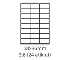 etikety ECODATA Samolepiace 68x36 univerzálne biele 24ks/A4 (1000 listov A4/bal.) (ECO-06803600F)