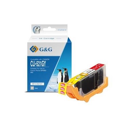 alt. kazeta G&G pre CANON CLI-521GY  MP 980 (9,4ml/Grey) (NP-C-0521GY(with chip))