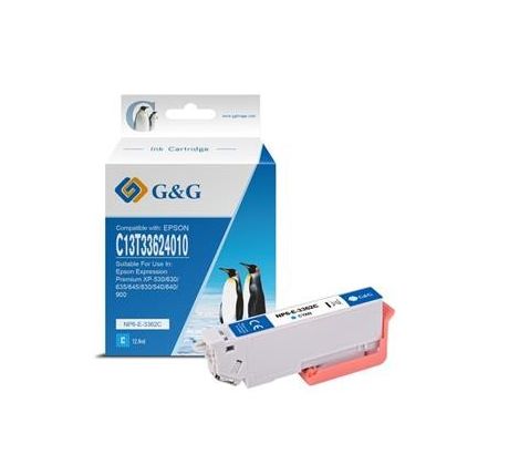 alt. kazeta G&G (EPSON C13T33624010 (11.0ml)C) pre EPSON Expression Premium XP-530 ( C11CE81402) EPSON Expression Premium XP (NP-R-3362C)