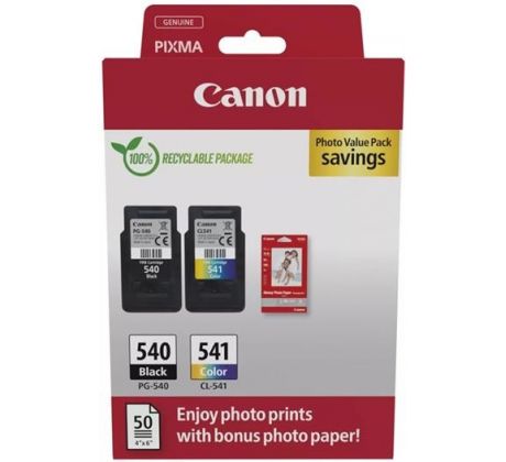 kazeta CANON PG-540 black + CL-541 color MG2150/3150 + GP501 10x15 (5225B013)