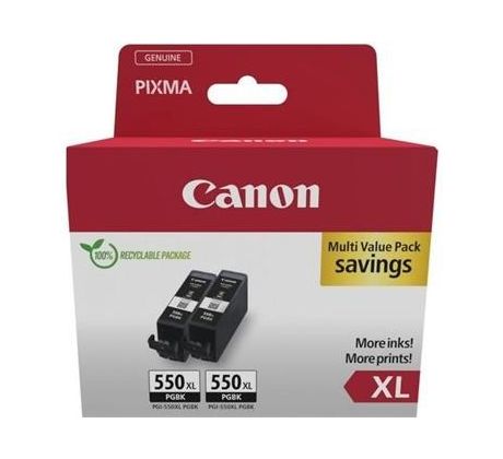 kazeta CANON PGI-550PGBK XL black TWIN MG 5450/6350, iP 7250, MX 925 (2x 500 str.) (6431B010)