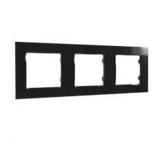 rám k vypínaču Shelly Wall Frame 3 - čierny (SHELLY-WF3-BLK-1224)