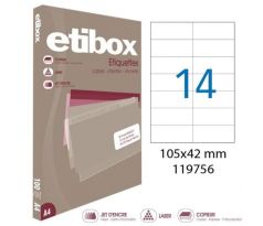 Etikety univerzálne 105x42,4mm Etibox A4 100 hárkov