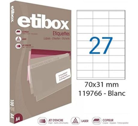 Etikety univerzálne 70x31mm Etibox A4 100 hárkov