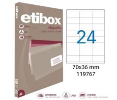 Etikety univerzálne 70x36mm Etibox A4 100 hárkov