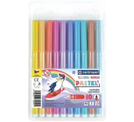 Sada popisovačov Centropen Pastel 7550/10S