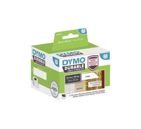 Samolepiace etikety Dymo LW 89x25mm polypropylénové s ochrannou vrstvou biele