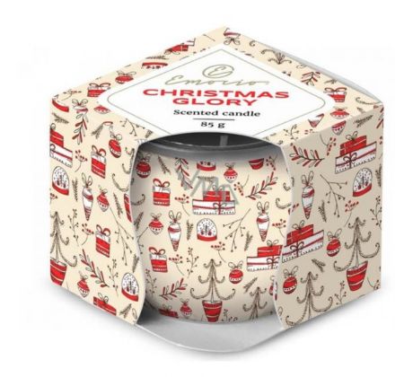 Emocio Sklo Dekor 70x62 mm Christmas Glory - Cookie and Cream, vonná sviečka