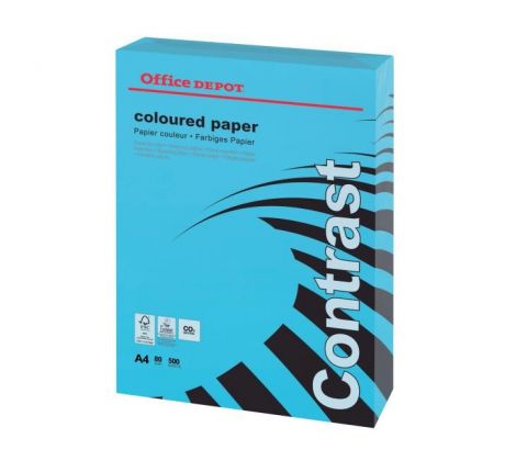 Farebný papier Office Depot Contrast intenzívna modrá, A4, 80 g