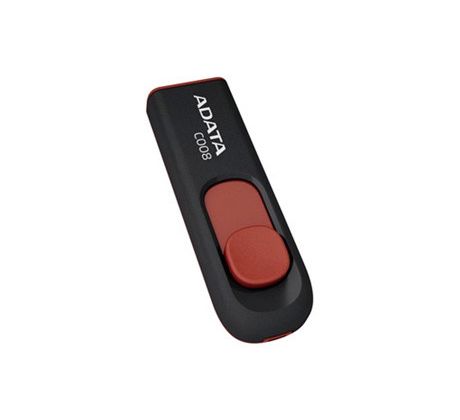 USB kľúč ADATA Classic Series C008 64GB USB 2.0, výsuvný konektor,čierno-červený (AC008-64G-RKD)