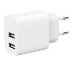 2-port universal USB charger, 2.4 A, white (TA-UC-2A12-01)