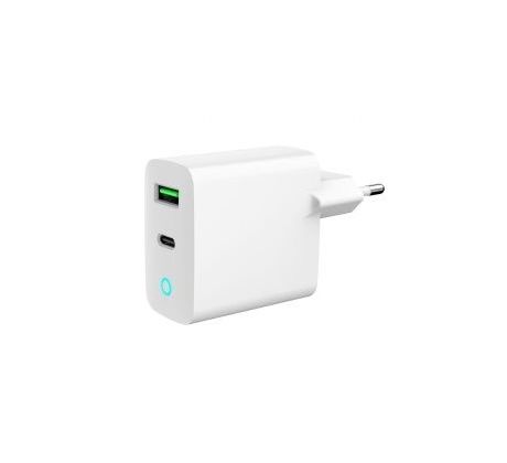 2-port 20W USB fast charger, LED, white (TA-UC-PDQC20L-W-01)