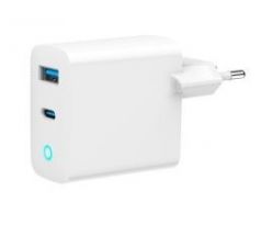 2-port 65W GaN USB fast charger, LED, white (TA-UC-PDQC65L-W-01)