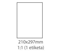 etikety ECODATA Samolepiace 210x297 mm, biele, lesklý papier, 1ks/A4, zadný násek, (1000 listov A4/bal.) (ECO-21029700ZN F)