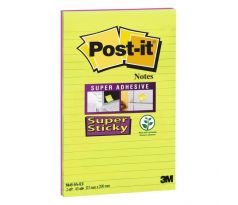 Samolepiaci bloček Post-it Super Sticky 127 mm x 203 mm XXXL linajkový zelenej a fuchsiovej farby