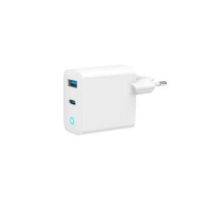 2-port 45W GaN USB fast charger, LED, white (TA-UC-PDQC45L-W-01)