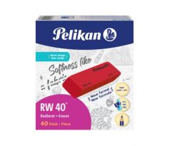 Guma bez PVC Pelikan RW 40 červená 40 ks