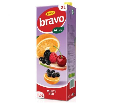 Ovocný nápoj Bravo Červený multivitamín 1,5 ℓ