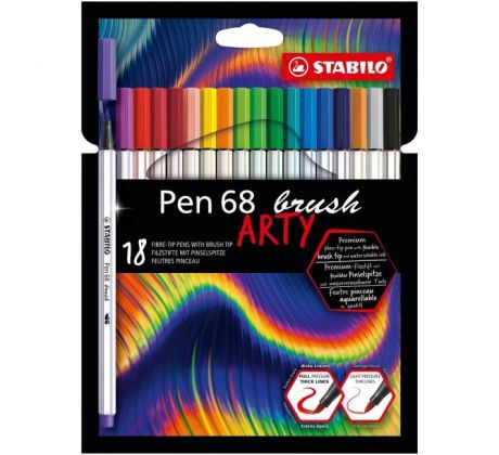 Sada STABILO Pen 68 Brush Arty 18ks