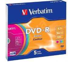 Verbatim DVD-R colour 4,7GB slimbox